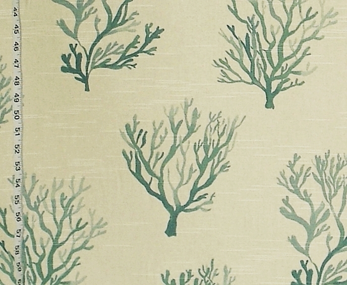 Teal Green Coral Fabric