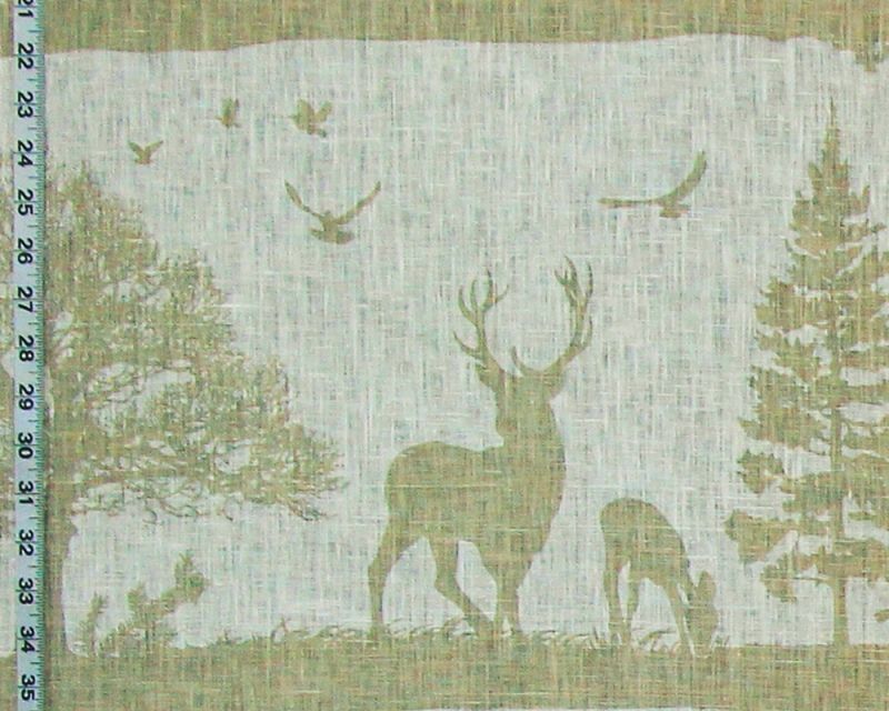 Deer Fabric on White Linen