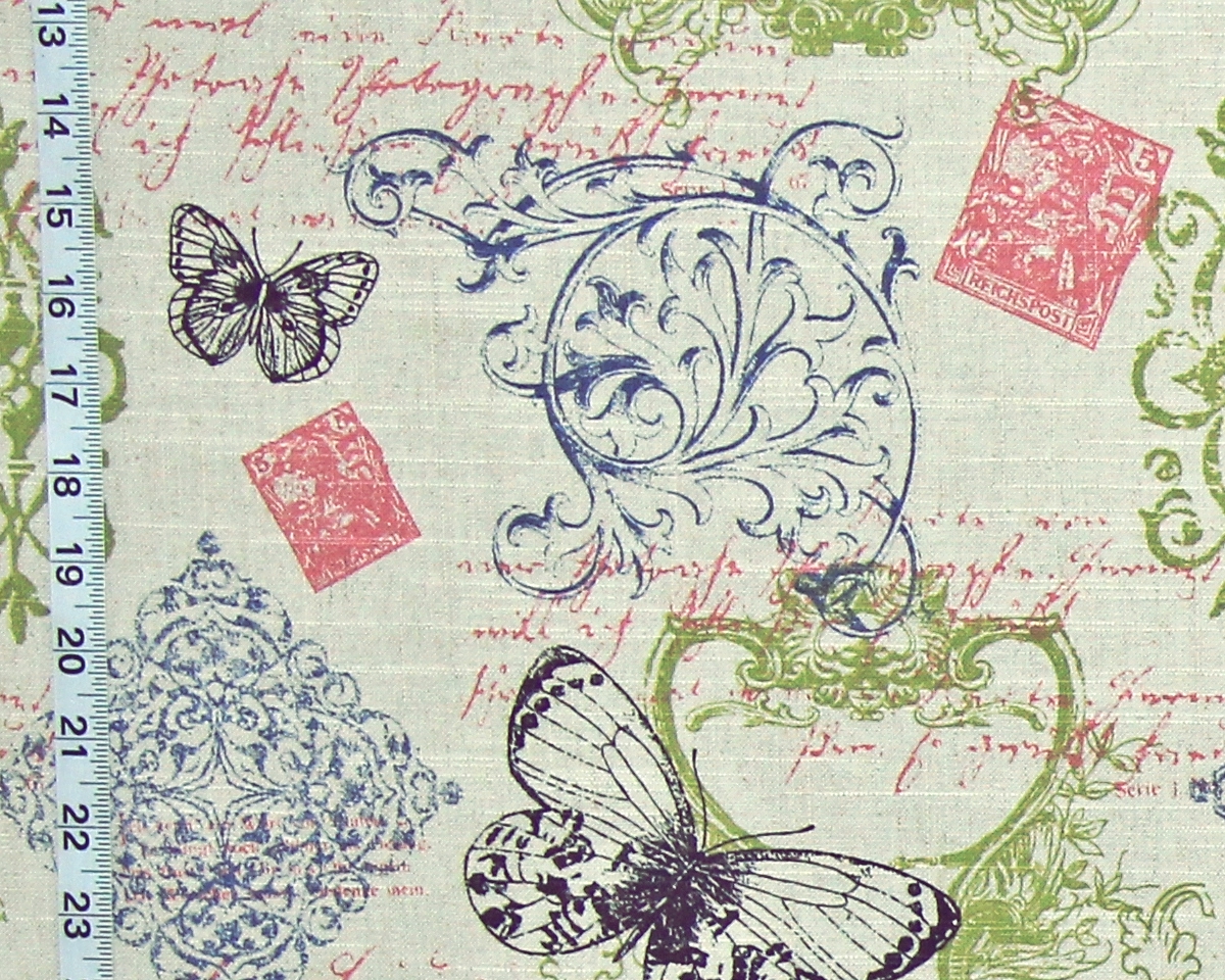 ARCHITECTURAL BUTTERFLY TOILE FABRIC