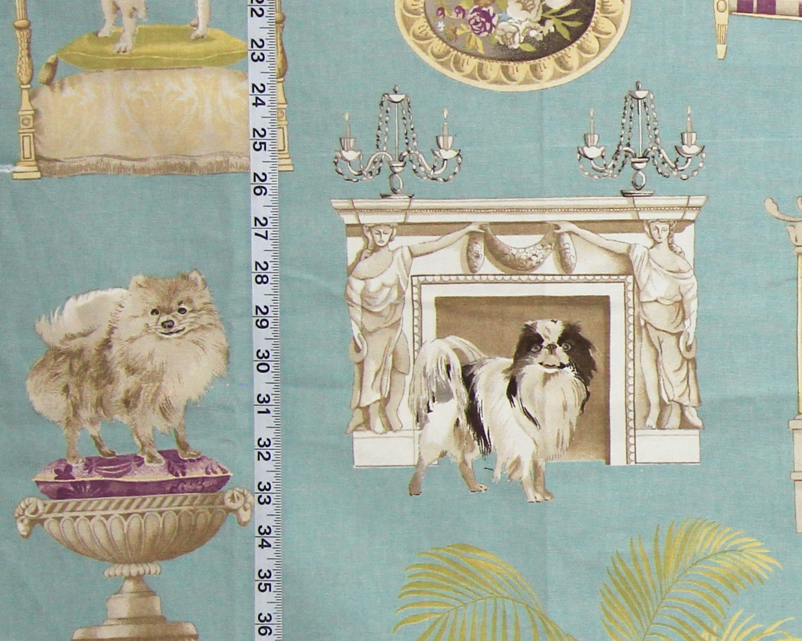 AQUA BLUE DOG FABRIC