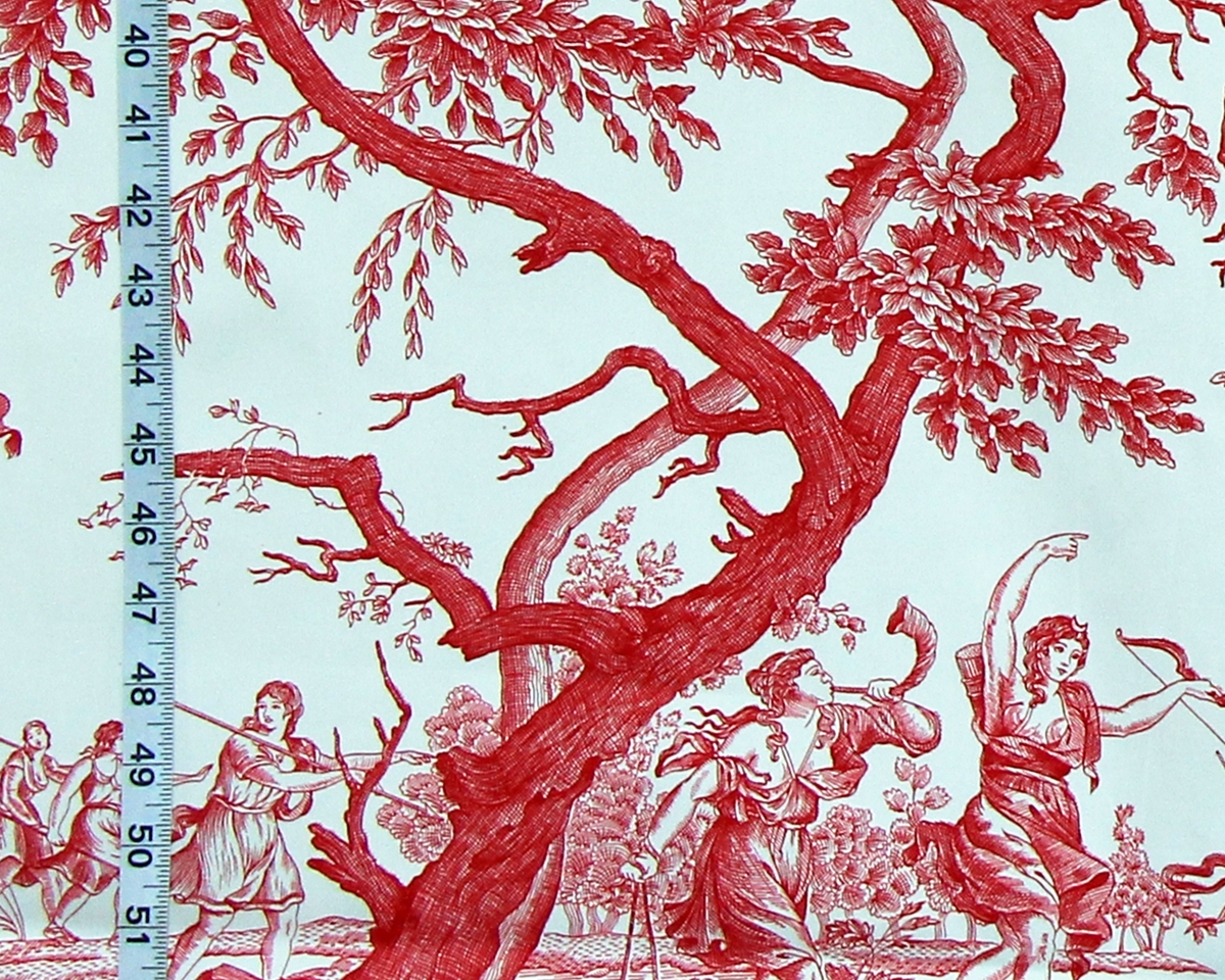 RED NEOCLASSIC TOILE FABRIC