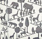 Animal elephant silhouette fabric horse deer dog white
