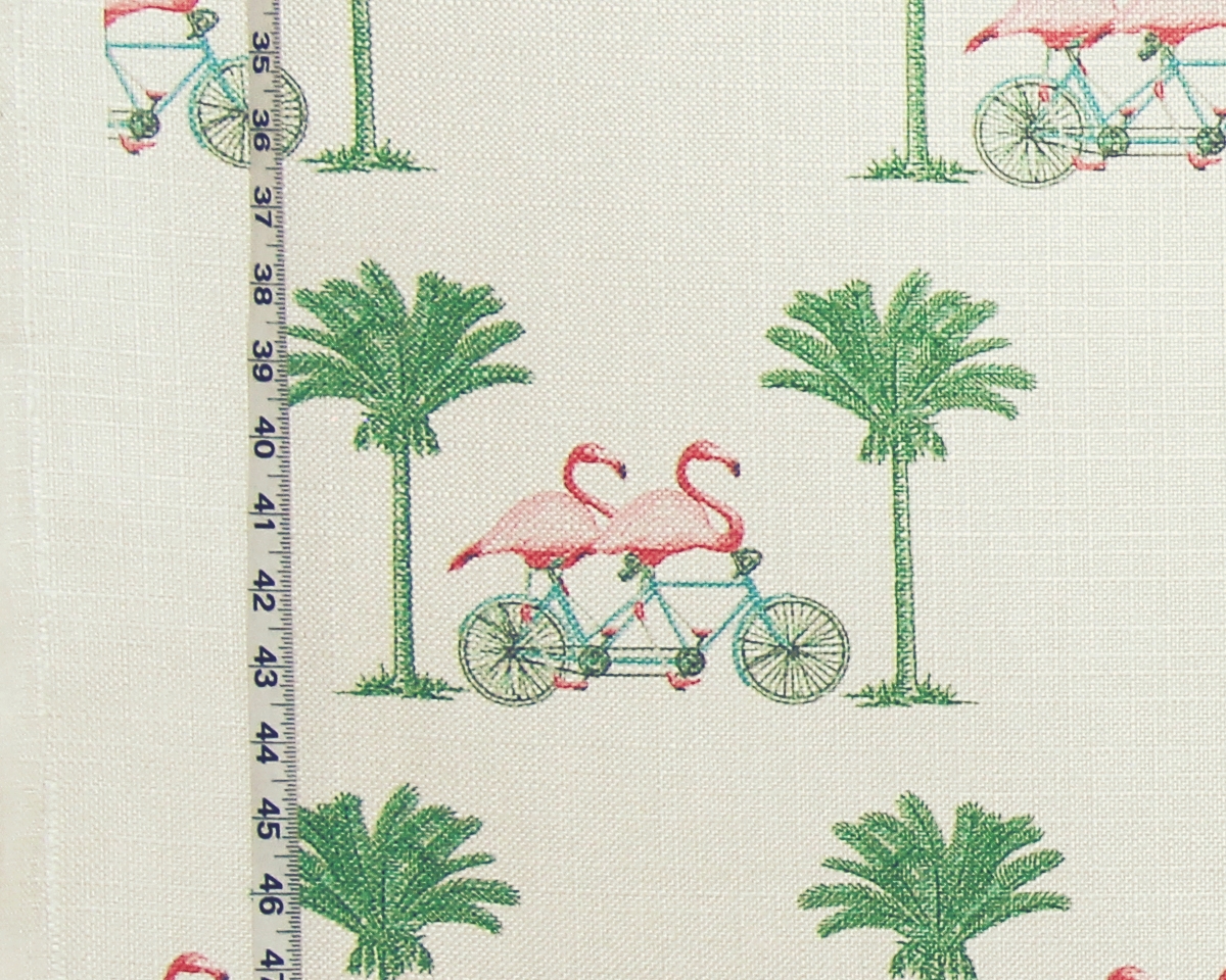 TROPICAL FLAMINGO FABRIC BEACH PALM TREE