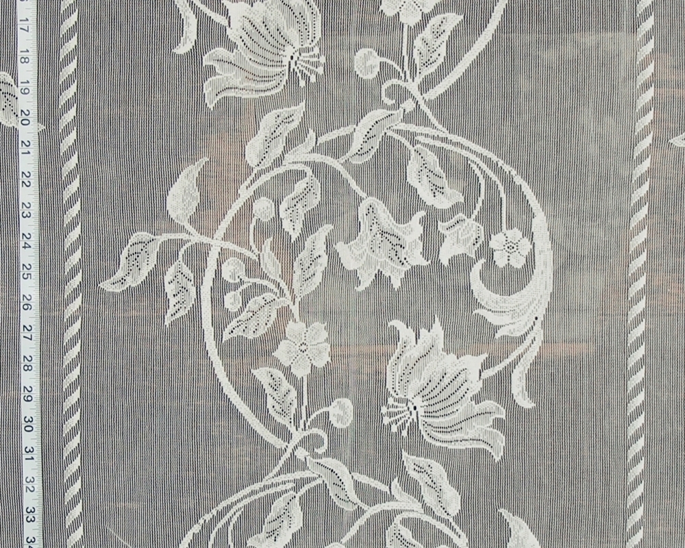 Nottingham lace curtain fabric floral ivory art nouveau from Brick House  Fabric: Novelty Fabric