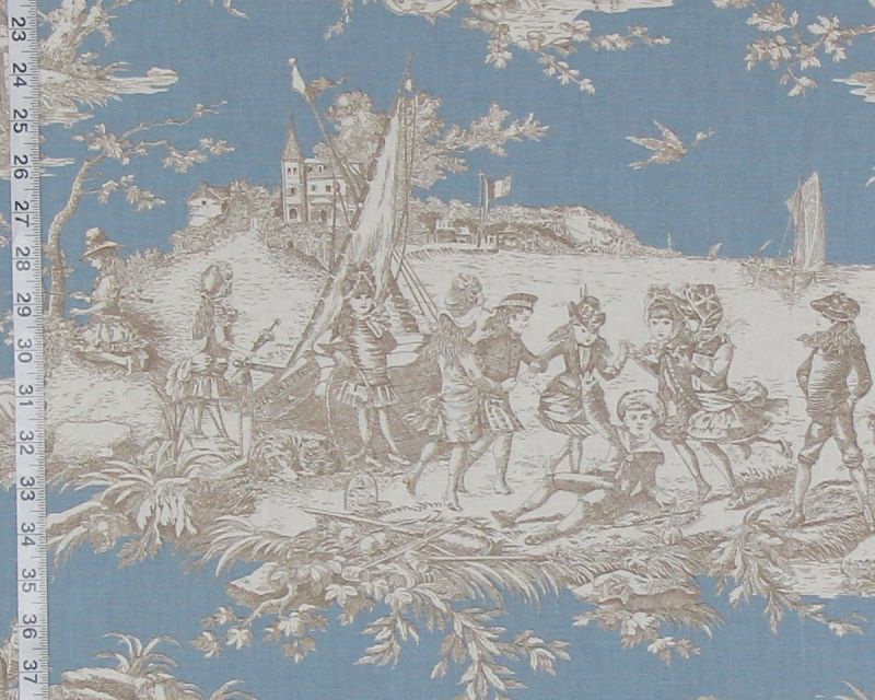 BLUE FRENCH TOILE FABRIC