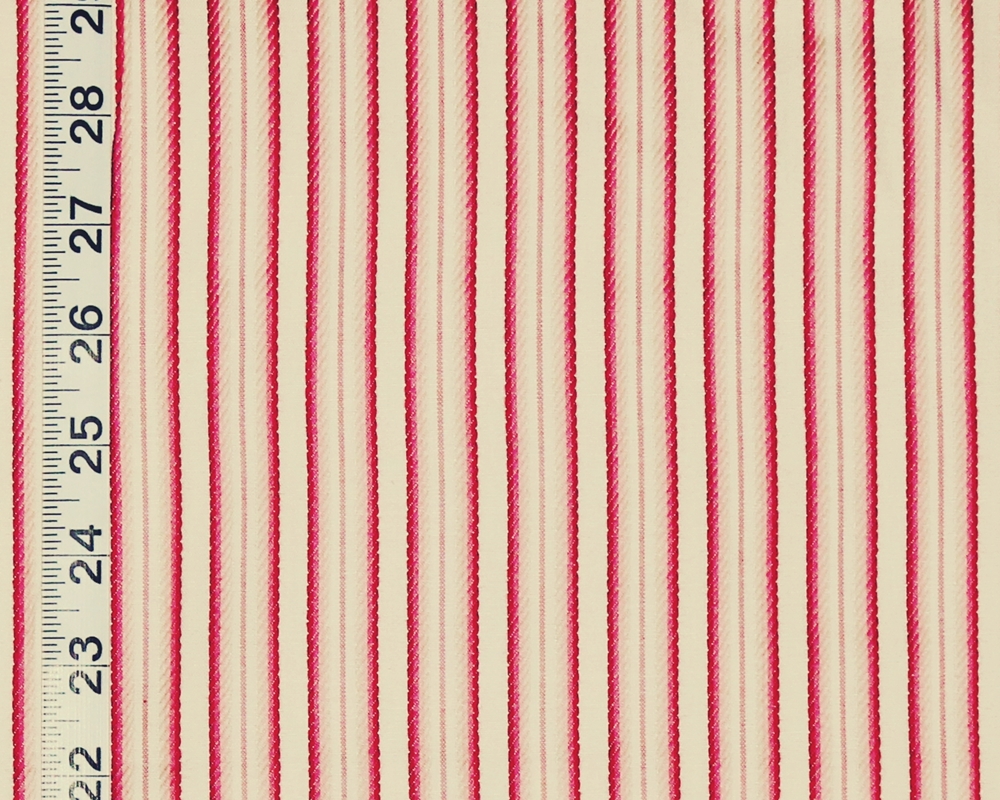 RED PINK FRENCH RIBBON STRIPE FABRIC