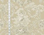 Brown tan toile fabric French country de Jouy neutral