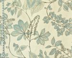 Fall nature fabric blue flowers leaves butterfly bugs