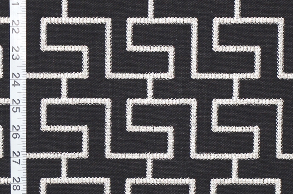 BLACK GREEK KEY FABRIC