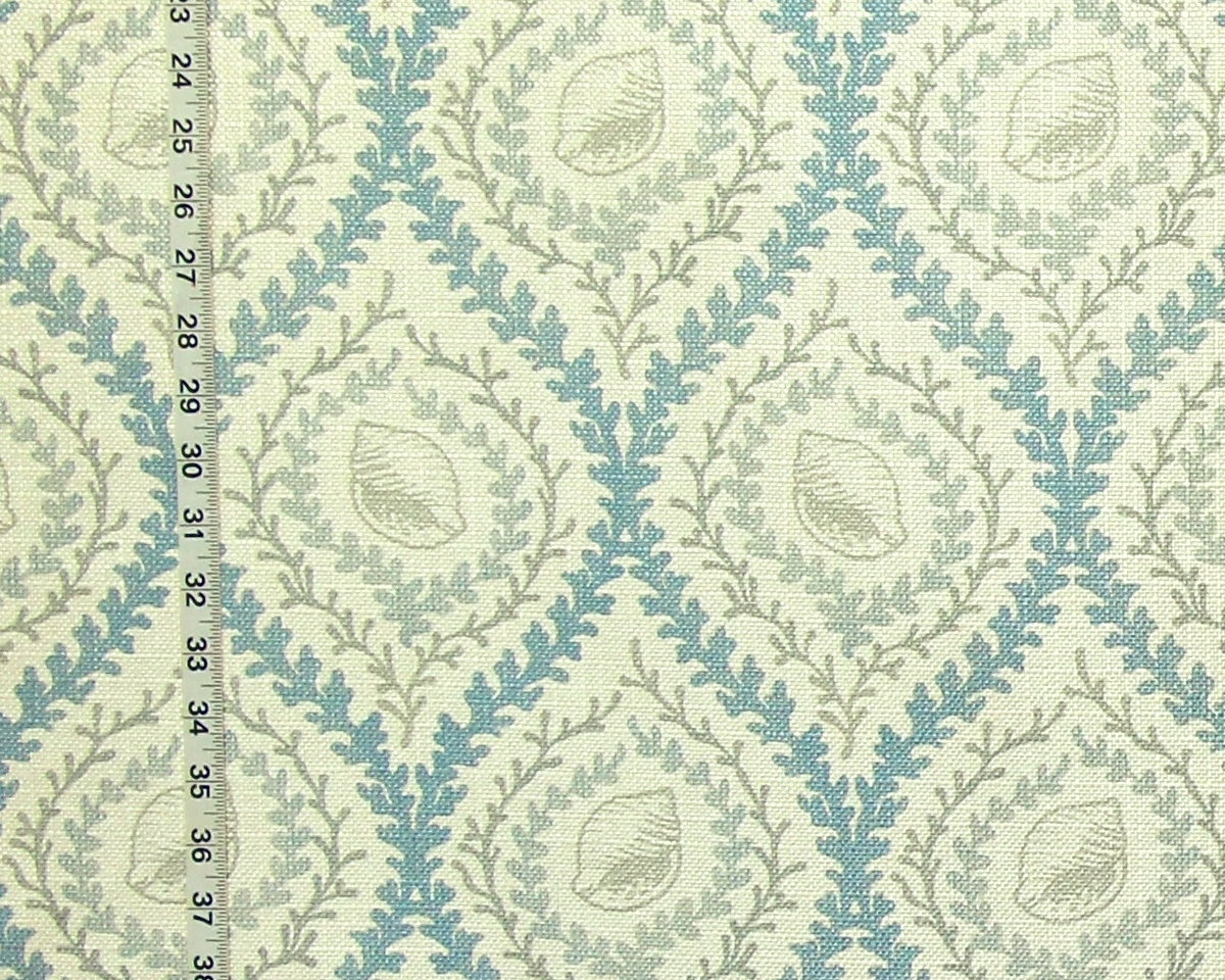 GREY SEASHELL TRELLIS FABRIC