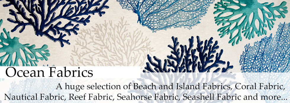 Ocean Fabric Coral Aqua Home Decorating Decor
