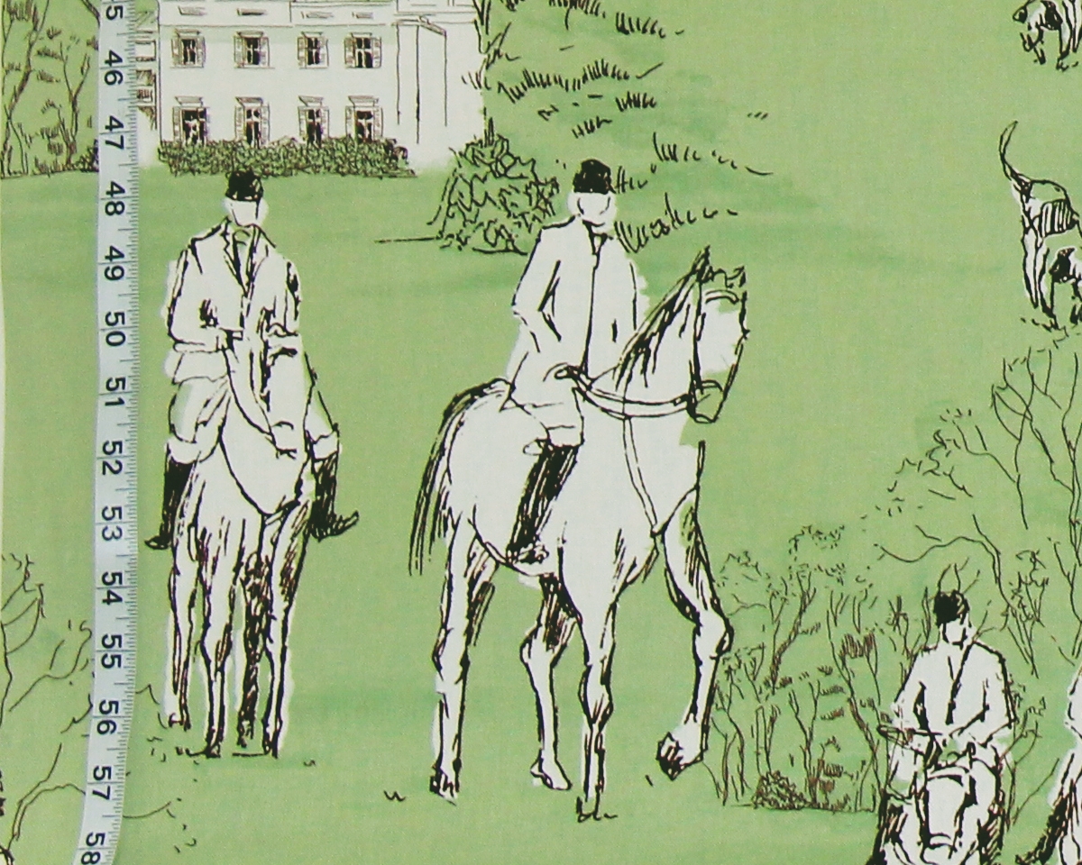 GREEN HORSE HUNT FABRIC