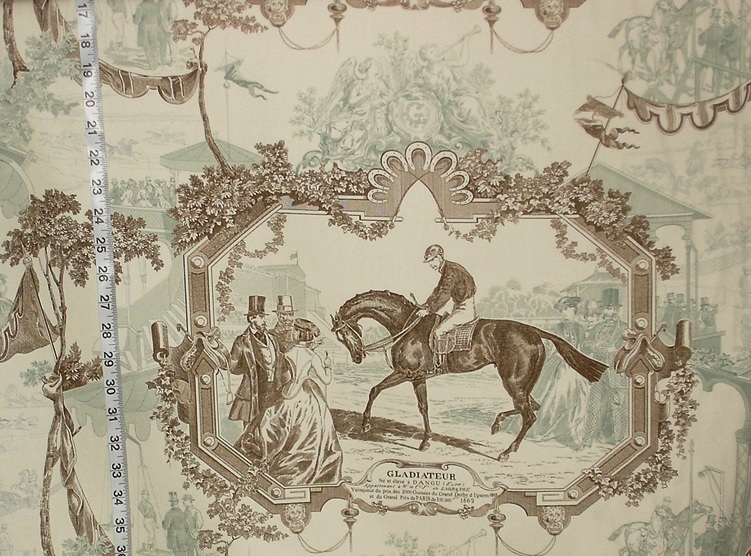 Gladiateur race horse toile fabric