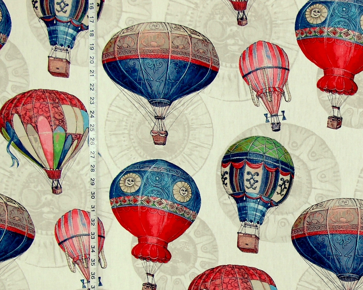paspoort Whitney Renaissance Hot air balloon fabric sun toile from Brick House Fabric: Novelty Fabric
