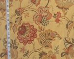 Yellow gold Indienne fabric red flower upholstery