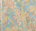 Indienne blue paisley fabric mosaic watercolor