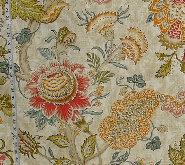 PINK ORANGE INDIENNE FABRIC