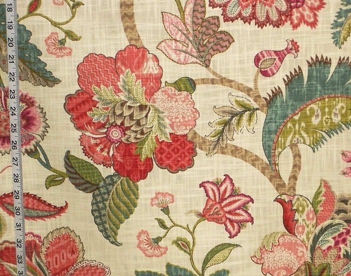 INDIENNE FABRIC RED PINK TEAL