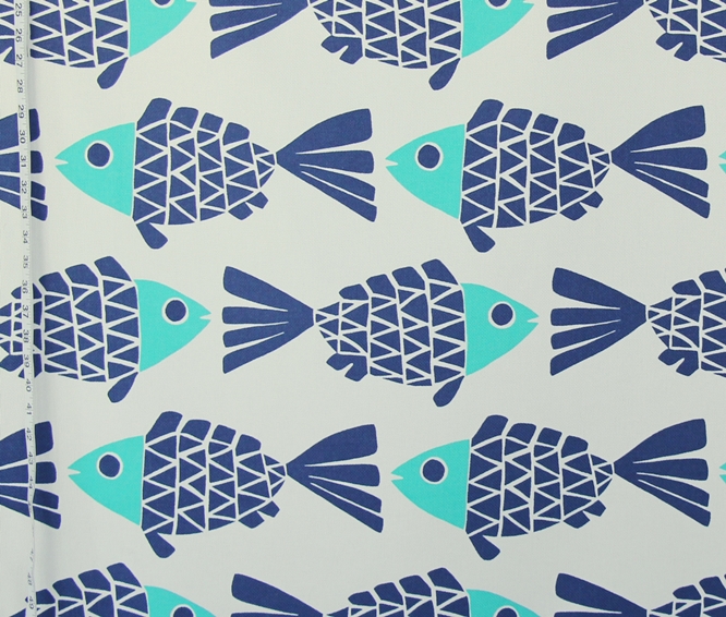 Indoor Outdoor Fabric Fish Blue Aqua Turquoise From Brick Indoor Outdoor Fabric Fish Blue Aqua Turquoise