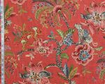Tropical jungle fabric Tree of Life leopard beast coral pink linen