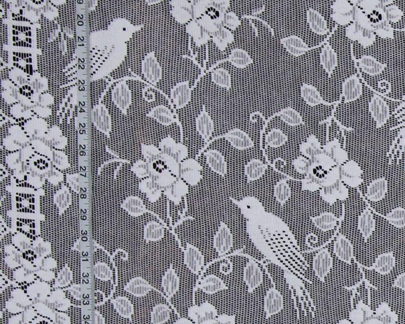 Bird rose lace curtain fabric