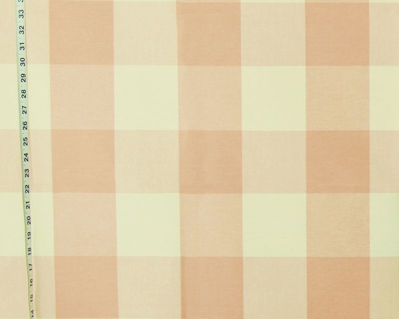 Salmon pink buffalo check fabric