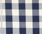 4" large blue Buffalo check fabric-Navy