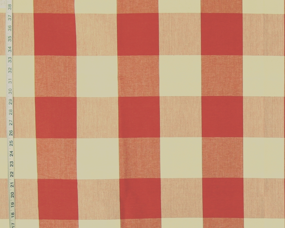 Deep orange buffalo check fabric