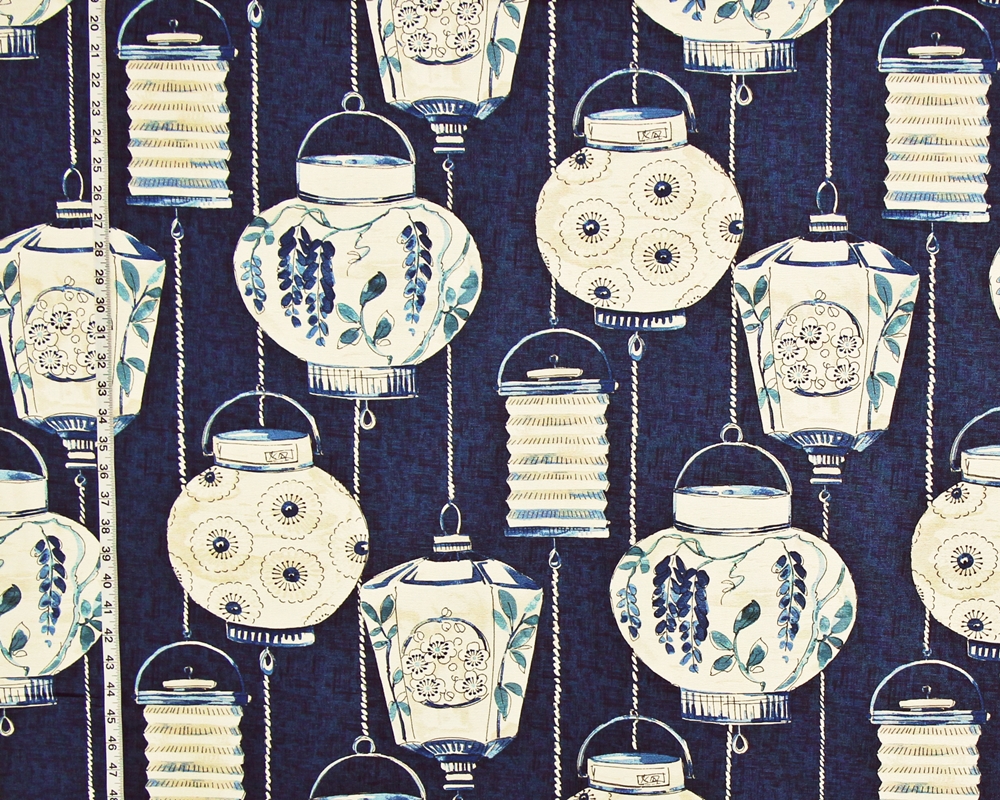 Blue Japanese lantern fabric