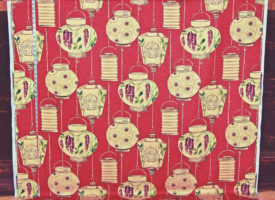 Red Japanese lantern fabric