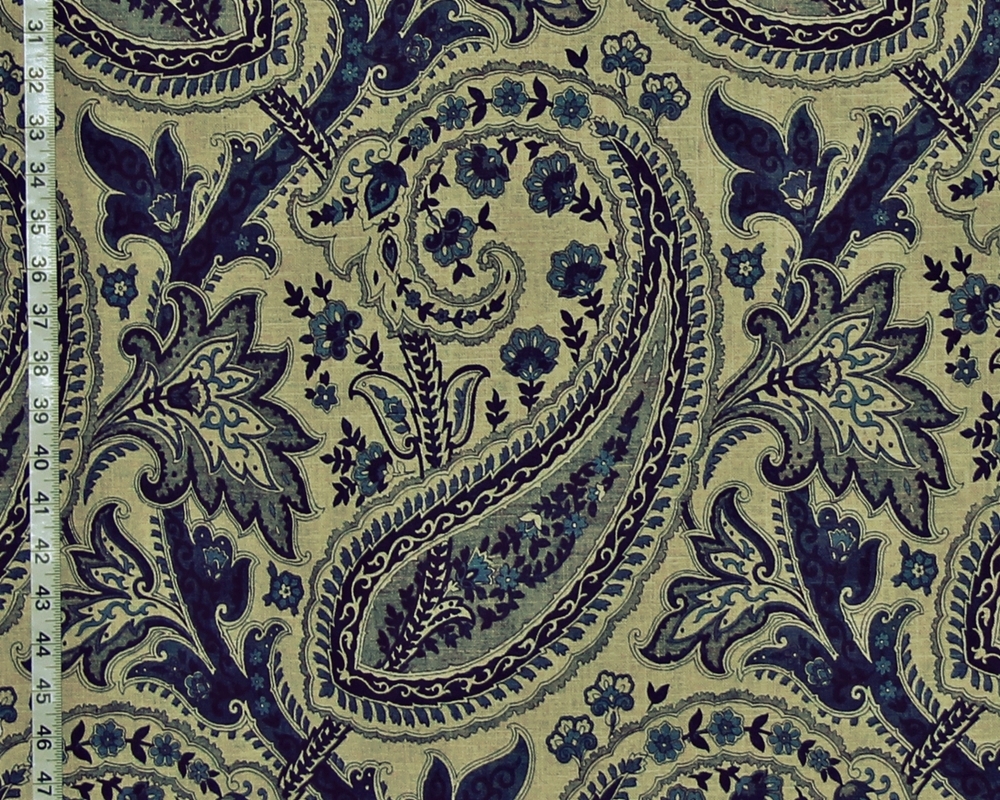 Indigo Blue Paisley Fabric