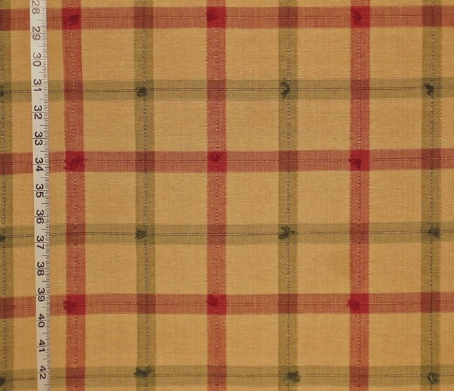 RED GREEN GOLD WINDOWPANE PLAID