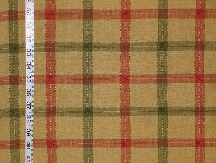 ORANGE GREEN GOLD WINDOWPANE PLAID