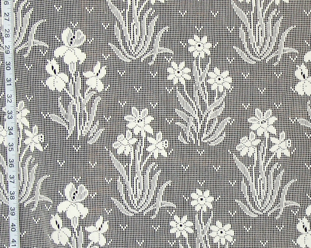 Iris and daffodil Nottingham Lace