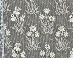 Nottingham lace curtain fabric iris daffodil white