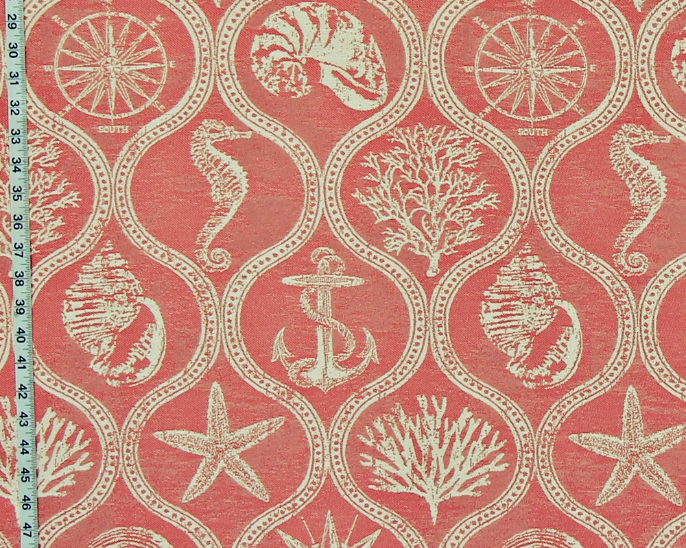 Orange Coral Ocean Fabric