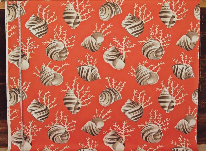 Orange seashell fabric