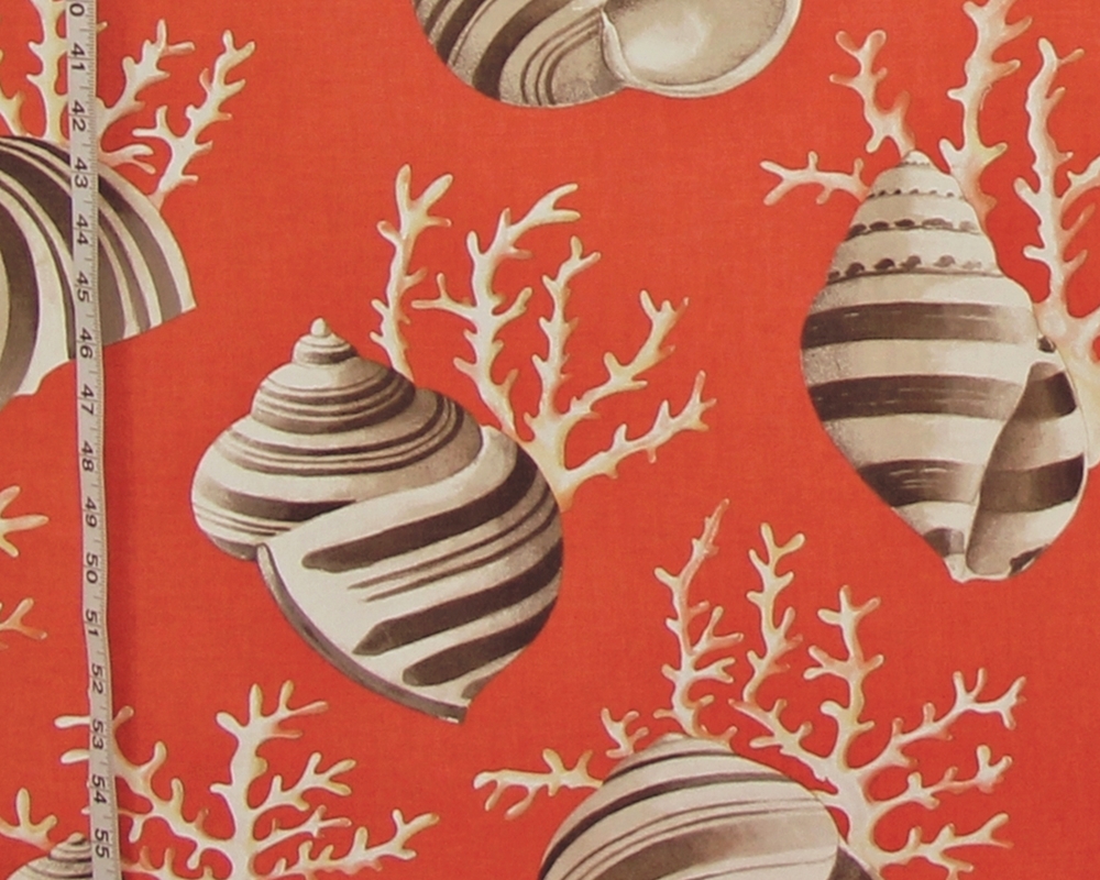 Orange Seashell Fabric