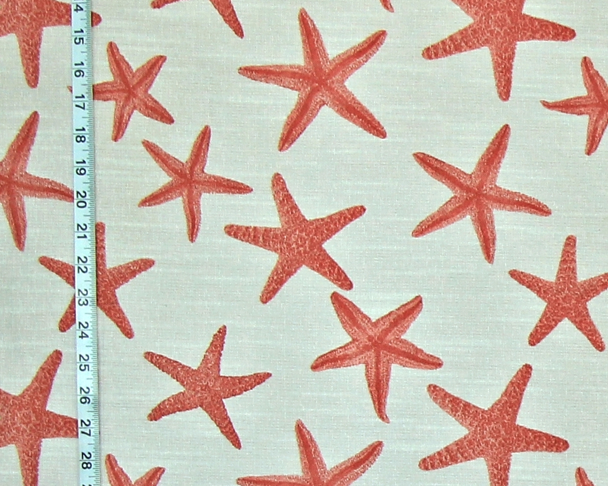 SALMON ORANGE STARFISH FABRIC