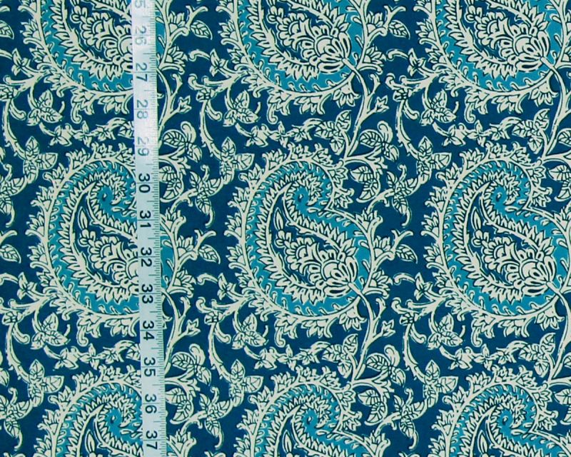 DARK BLUE PAISLEY FABRIC