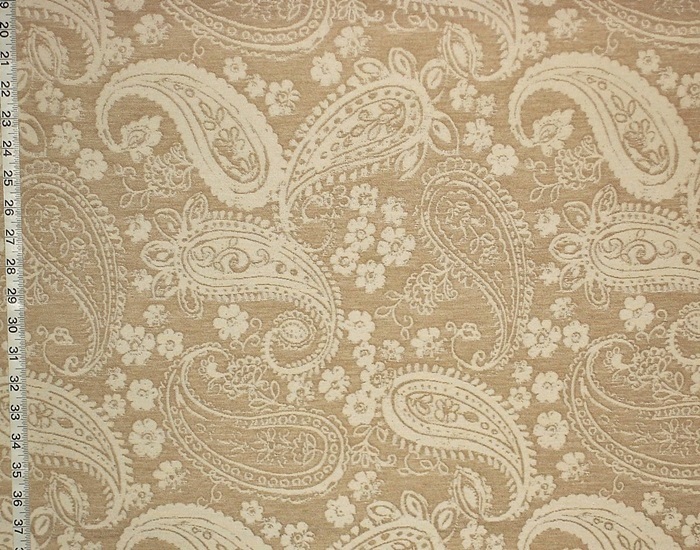 TAN PAISLEY FLORAL FABRIC