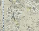 Paris map fabric document print
