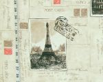 Postcard fabric Paris Eiffel Tower travel Rome Italy