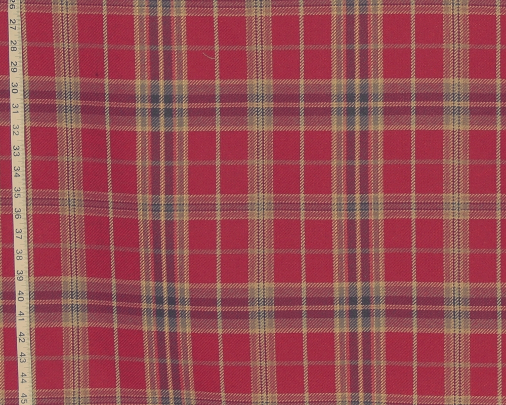 RED PLAID FABRIC- D2392- CARDINAL