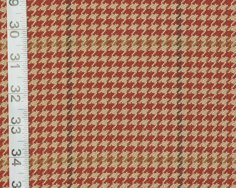 HOUNDSTOOTH PLAID FABRIC D2908- CARDINAL