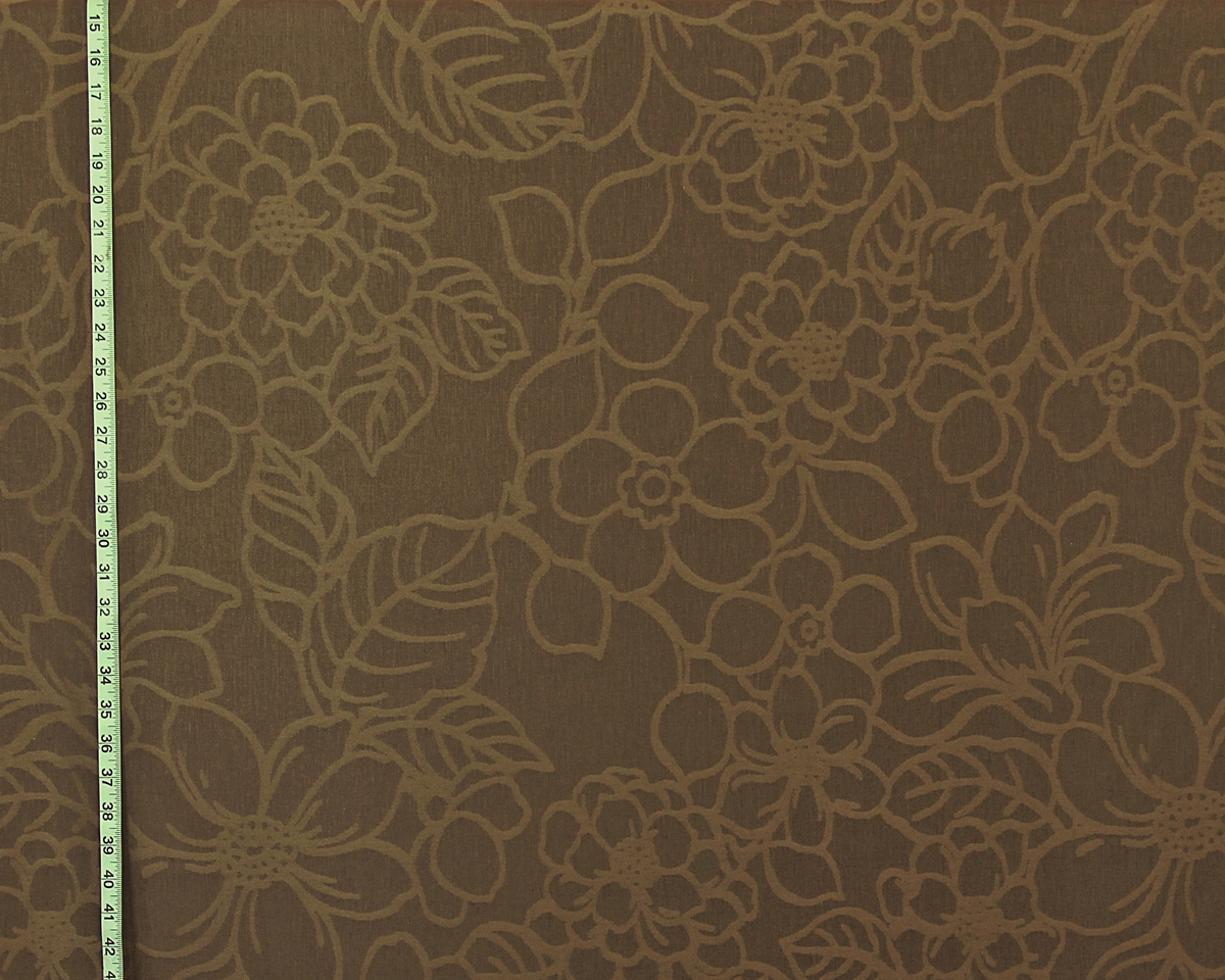 Brown woven floral fabric retro modern Clarence House Patraia