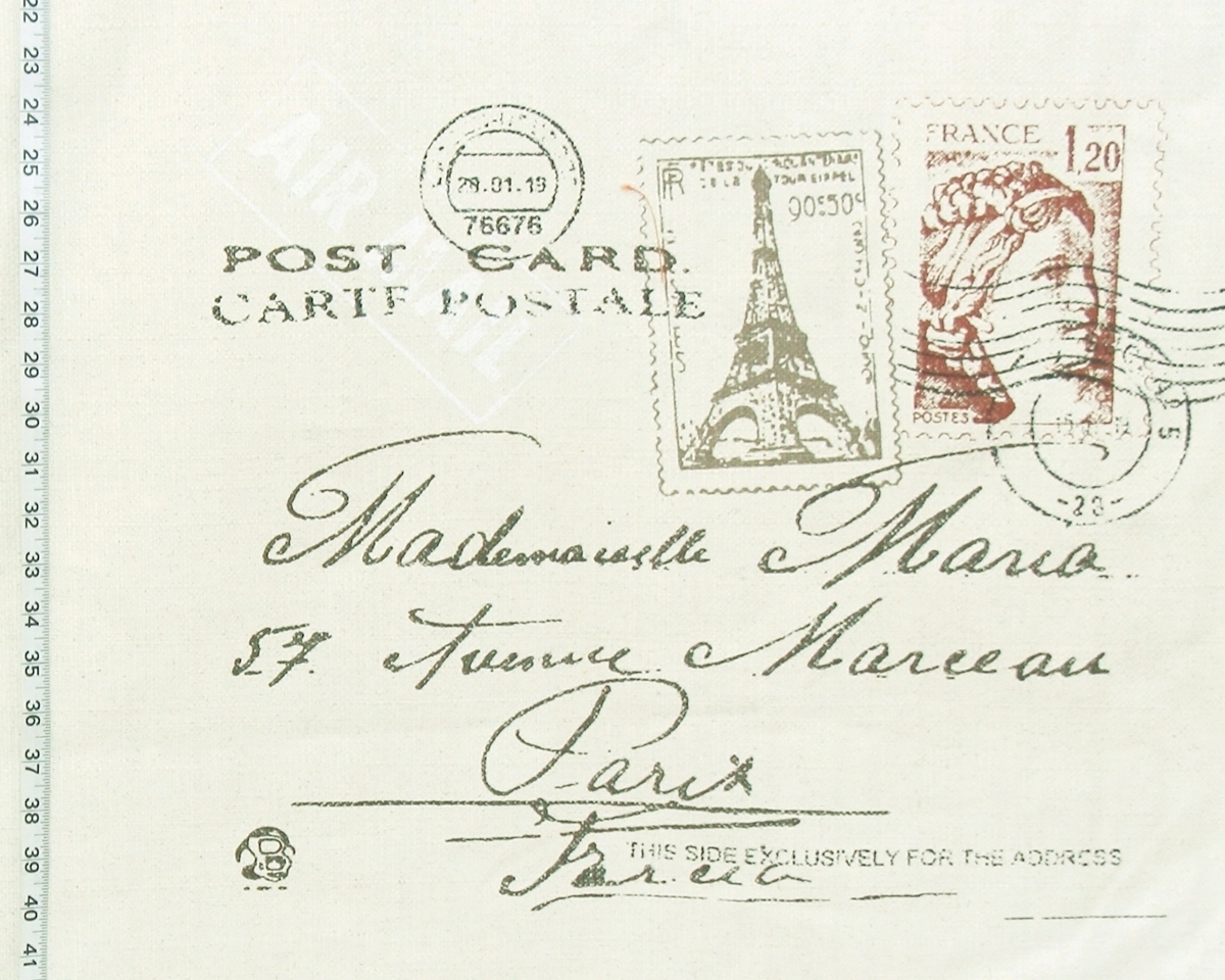 PARIS LETTER DOCUMENT FABRIC