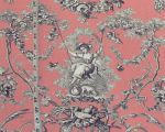 Pink toile fabric French country de Jouy