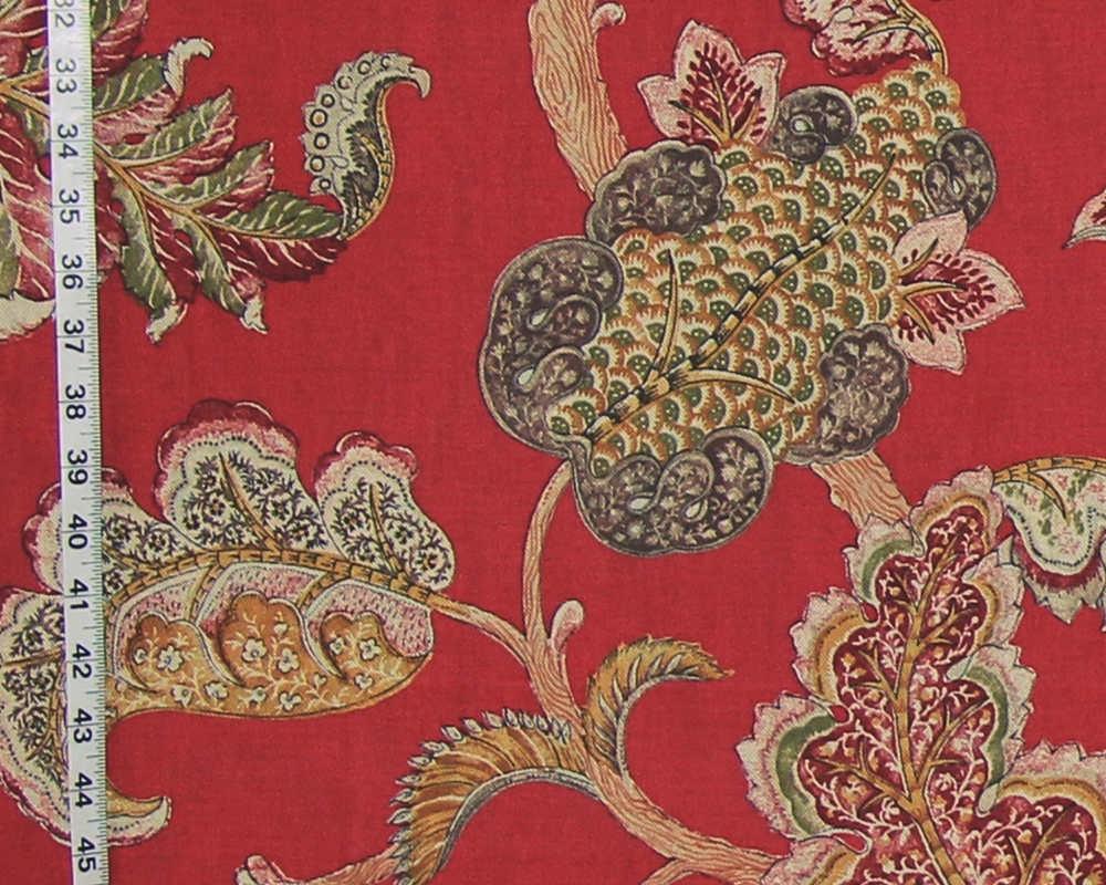 RFED INDIENNE LEAF FABRIC