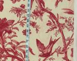 P.Kaufmann Aviary Toile madder red bird fabric Second- misprint